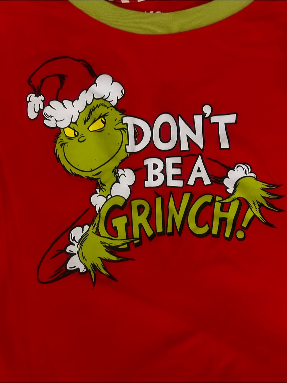 Kids' Red 'Don't Be a Grinch' Holiday Pajama Top